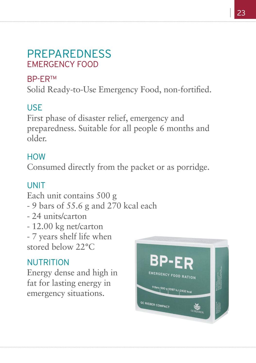 Nødration BP-ER - Kompakt, holdbar, letvægts nødmad BP-ER