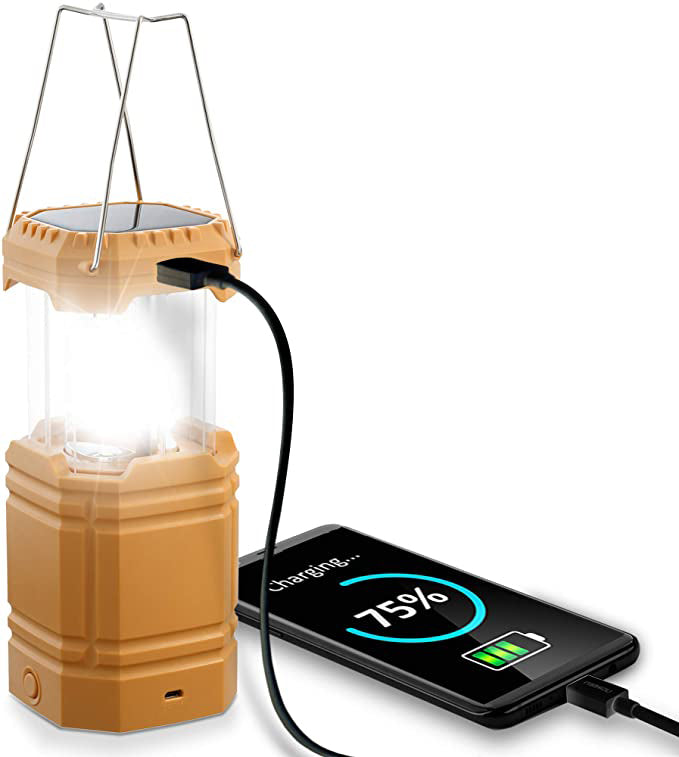 Solar Camping Håndsving Lantern, bærbar Ultra Bright LED lommelygte med batteri
