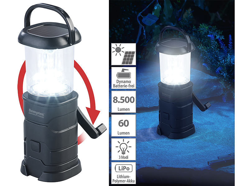 LED lanterne/krumtaplampe 60 lumen