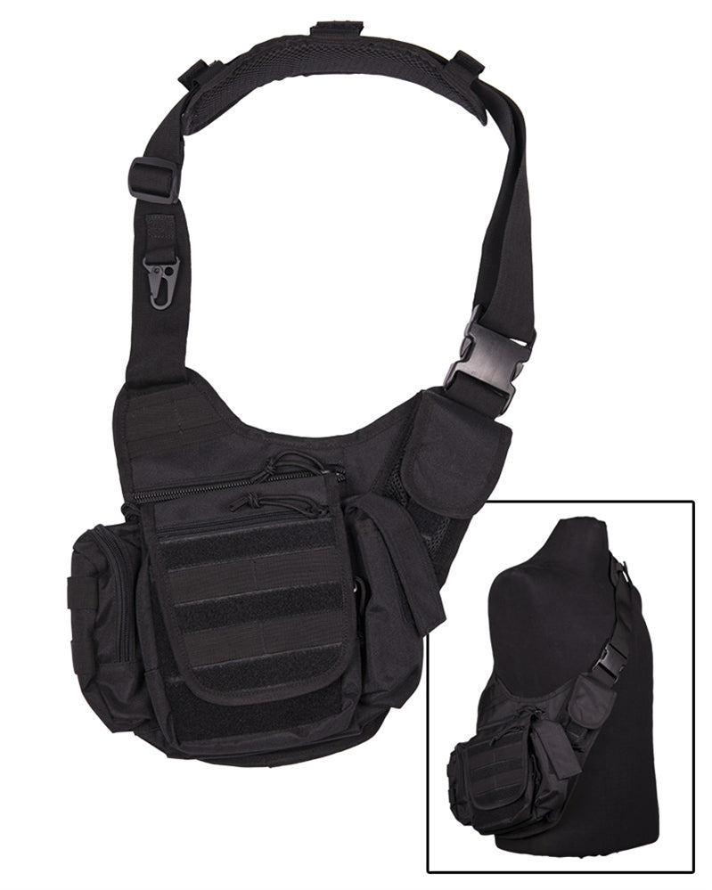 Multifunktionel sling bag taske i sort