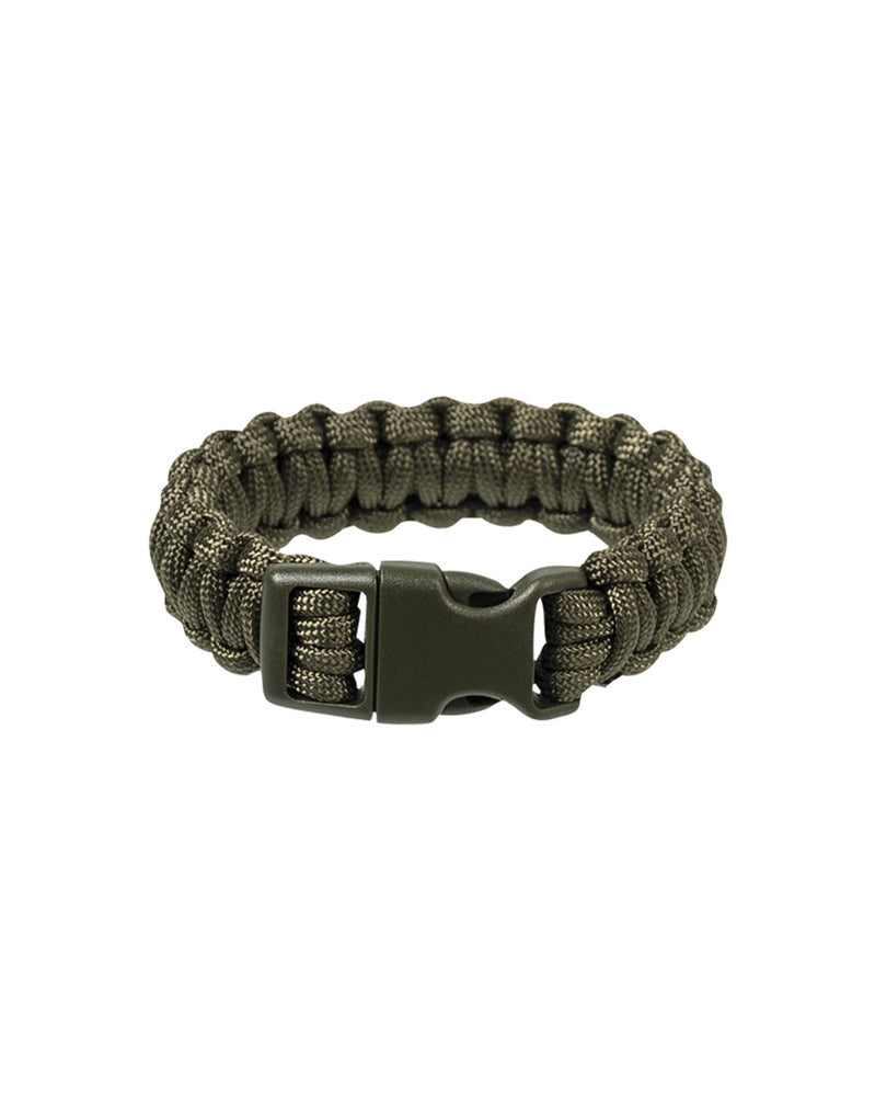 Paracord armbånd med clips lukning 22mm oliven