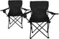 Nexos sæt med 2 fiskestole, fiskestole, klapstole, campingstole, klapstole med armlæn og kopholdere, praktisk, robust, letvægts, sort