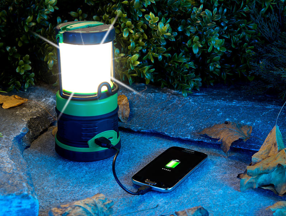 3 i 1 lys: lanterne, loftslampe og powerbank - nødstrøm/nødlys - nødstrømkilde - 3600 mAh - LED - campinglys/campinglanterne - batteri/nødbatteri - USB - nødstrømbank - kraftstation
