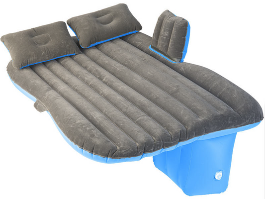 Bilbagsædemadras med pude og fodrumsstøtte/udendørssofa - oppustelig luftseng - nødmadras - nødsoveplads - soveplads - bilmadras -