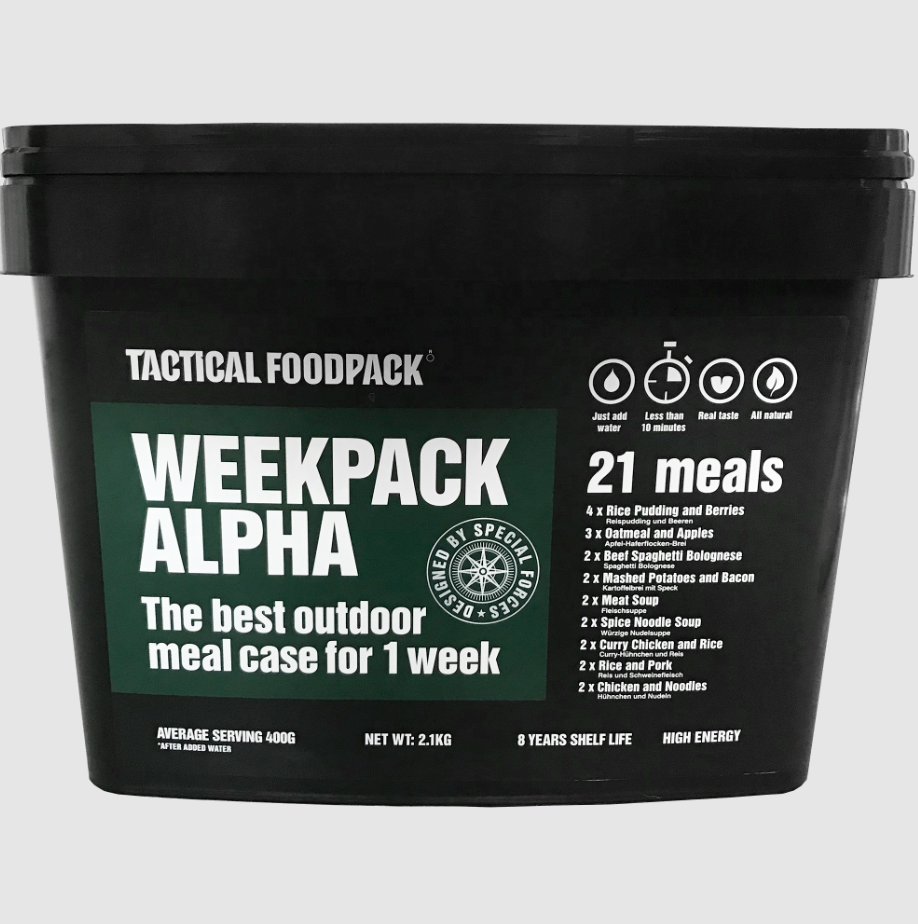 Tactical Foodpack Premium ugentlig pakke - Alpha - 2080 gram - 21 måltider