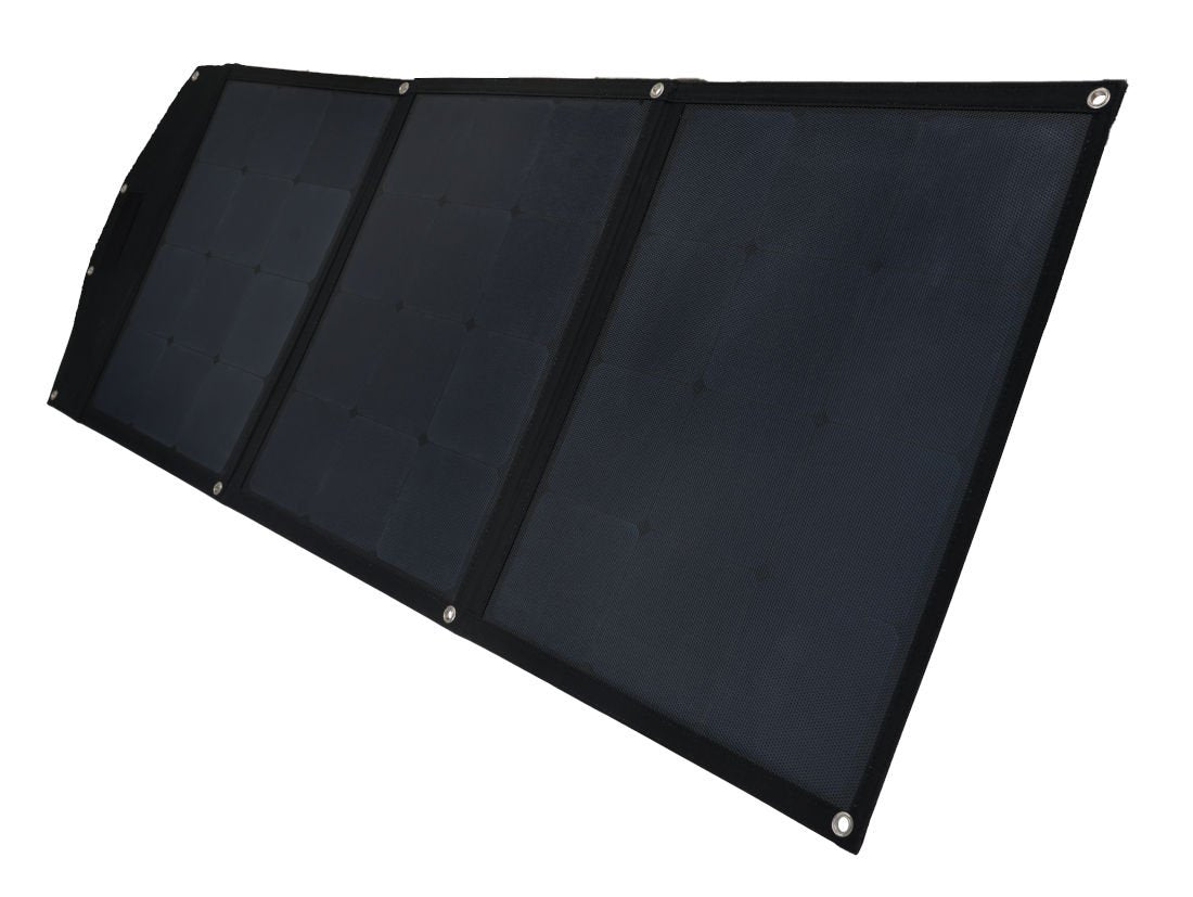 Mobilt solpanel foldbar 120WP MPPT regulator til blybatterier