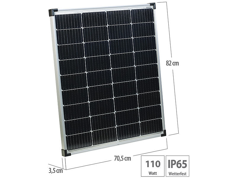 Elværk med 110 watt solpanel